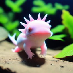 An extremely adorable and endearing axolotl