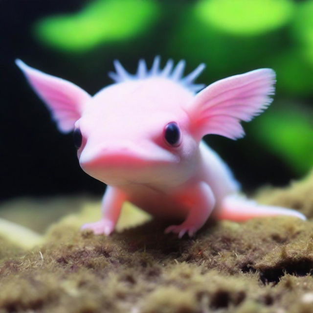 An extremely adorable and endearing axolotl