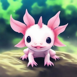 An extremely adorable and endearing axolotl