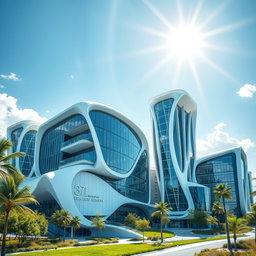 Design modern buildings of the future, featuring innovative architectural styles that showcase cutting-edge technology and creativity