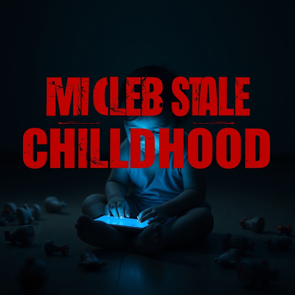 A heartbreaking YouTube thumbnail featuring a small child sitting alone on the floor in a dark room