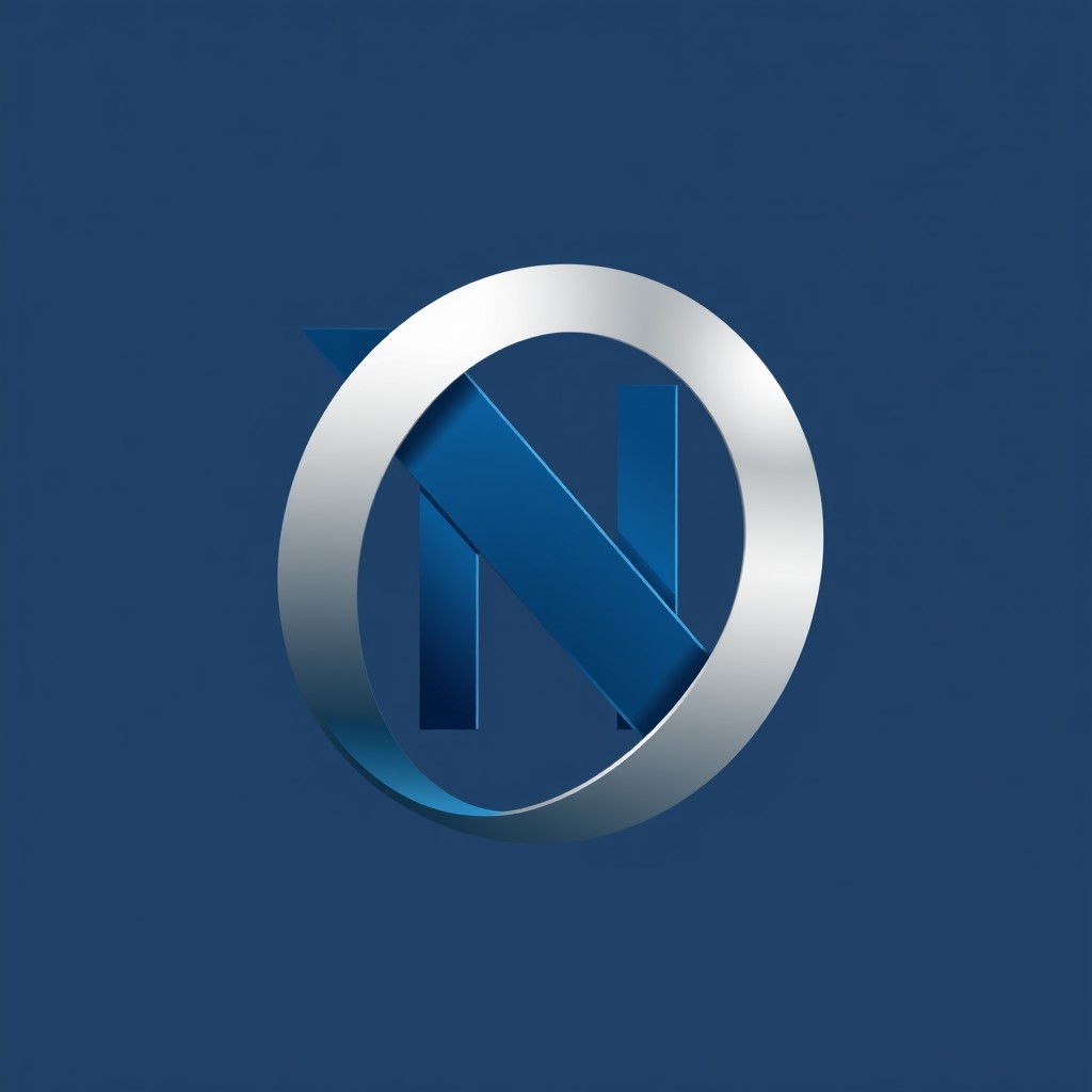 A modern and sleek logo featuring two capital letter 'N's intricately intertwined in a creative and visually appealing manner