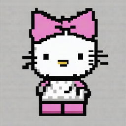 A high-quality image featuring a template for creating Hello Kitty pixel art