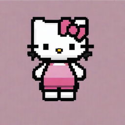 A high-quality image featuring a template for creating Hello Kitty pixel art