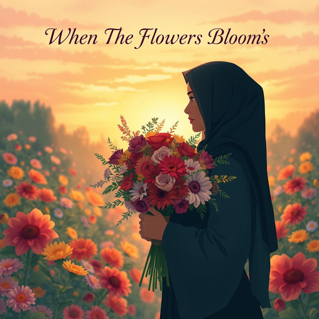 A semi-realistic book cover illustration featuring a warm romantic and hopeful atmosphere with vibrant colors