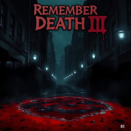 A dark, atmospheric city street drenched in shadows, featuring a foreboding ambiance that encapsulates horror
