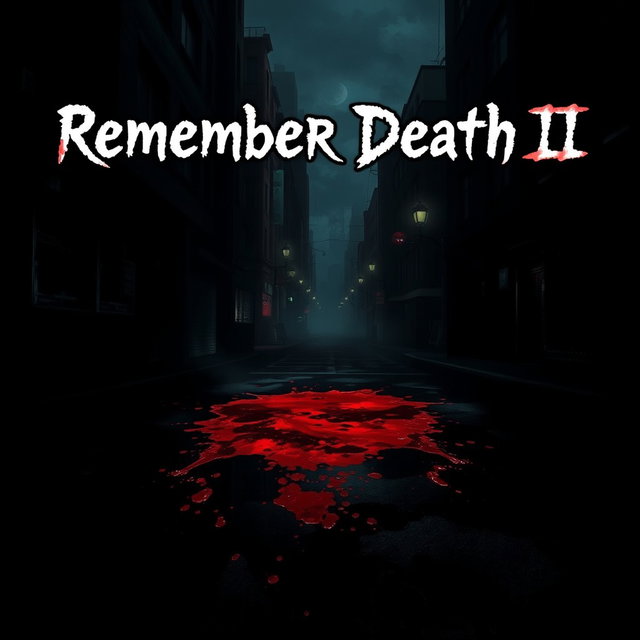 A dark, atmospheric city street drenched in shadows, featuring a foreboding ambiance that encapsulates horror