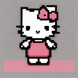 A pixel art representation of the beloved character, Hello Kitty