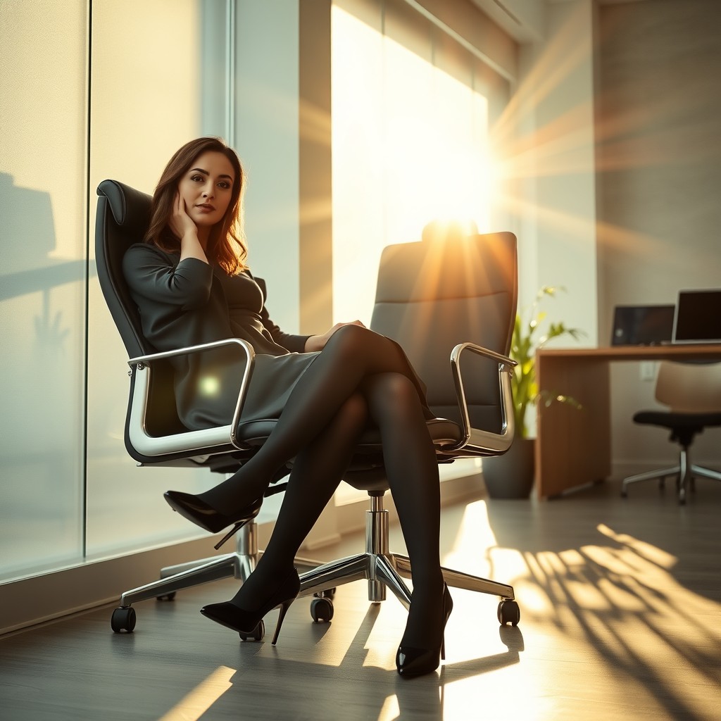 A woman dressed in a chadori, complementing her outfit with sleek black tights and stylish black high heels
