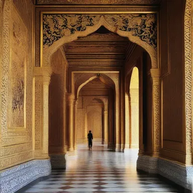 Upon entering the grand palace, one could descry the intricate patterns and ornate details adorning the walls.
