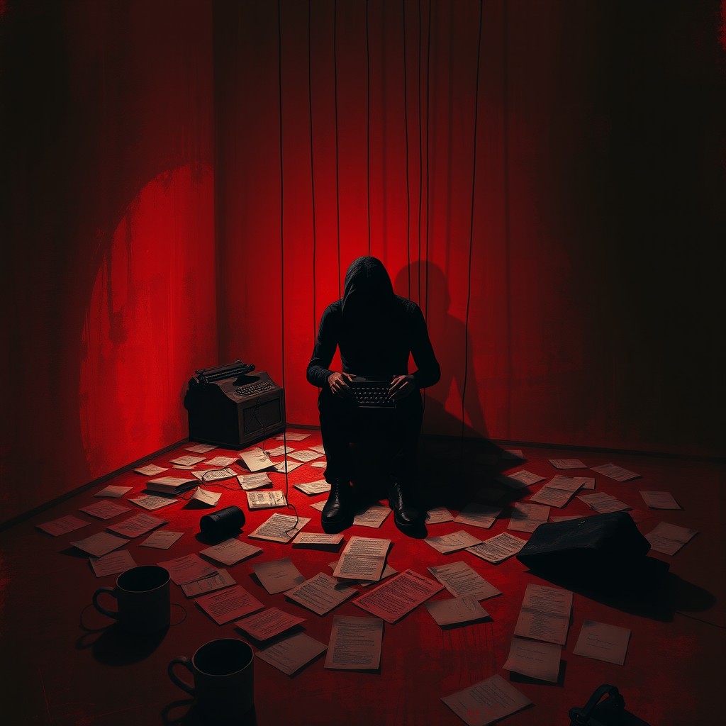 An artistic representation of deep emotions and internal struggles inspired by the verse