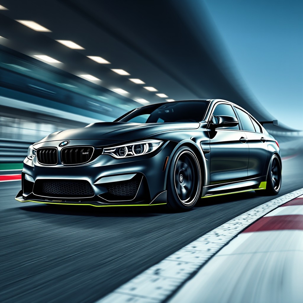 A modified BMW M3 equipped with an aggressive body kit, showcasing its sporty aesthetic