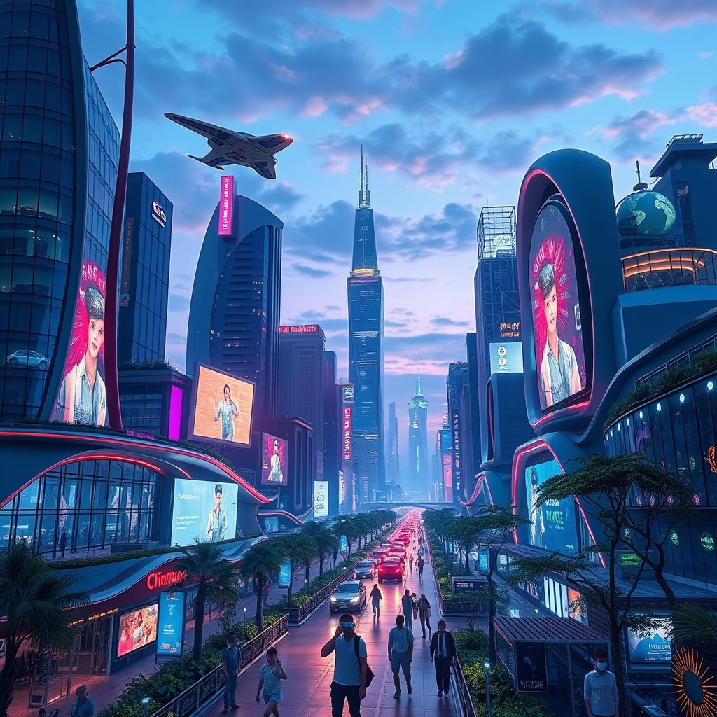 Neon Dreams: Futuristic City Skyline