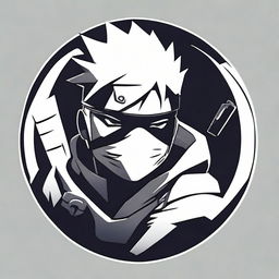 A sleek logo featuring Kakashi Hatake from 'Naruto' confidently holding a stylized gun, creating a memorable and dynamic icon.