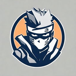 A sleek logo featuring Kakashi Hatake from 'Naruto' confidently holding a stylized gun, creating a memorable and dynamic icon.