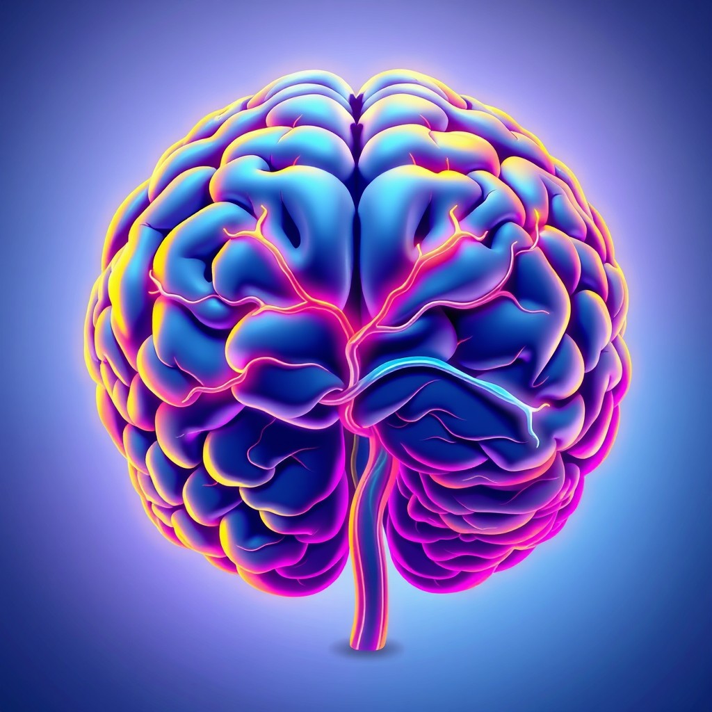 A highly detailed illustration of a human brain, showcasing its intricate neural pathways and structure