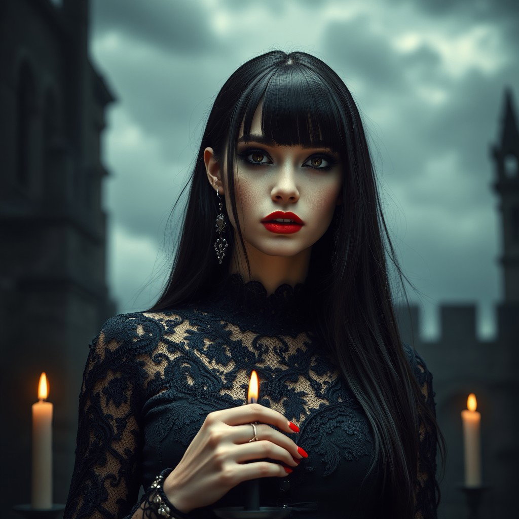 Embrace the Dark: Striking Goth-Themed Portrait