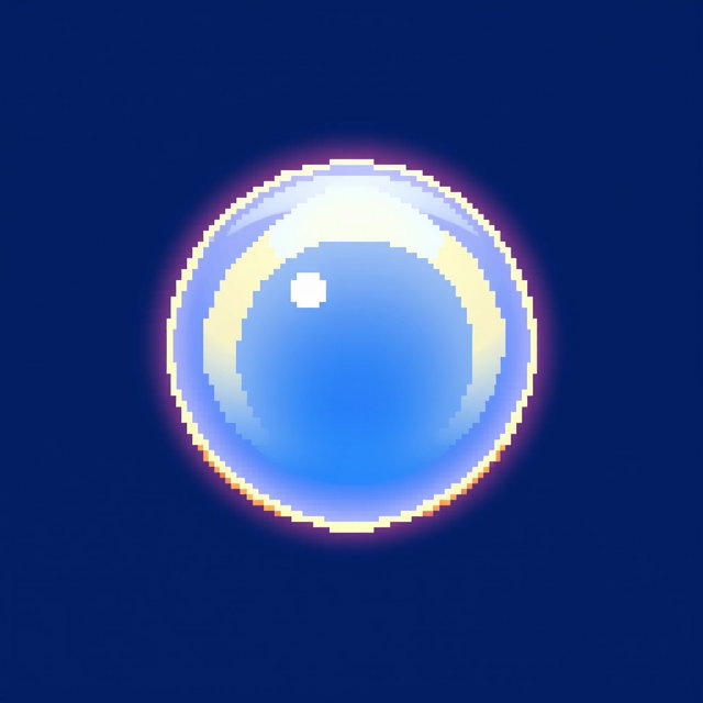 Bright Blue Pixel Art Sphere – 16x16 Glory