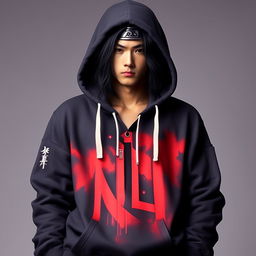 Kakashi Hatake from Naruto, wearing a trendy hoodie that has the word 'Flixer' inscribed on it in a stylish font.