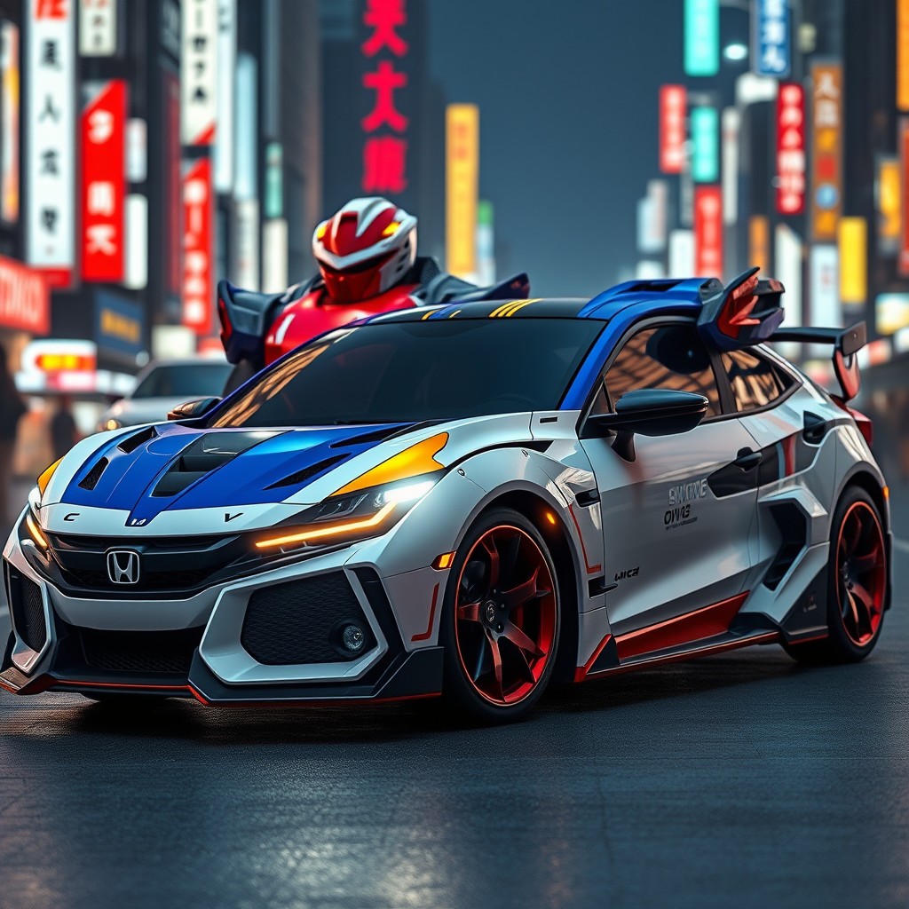 Boldly Futuristic: 2025 Honda Civic Facelift Meets Gundam RX-78-2
