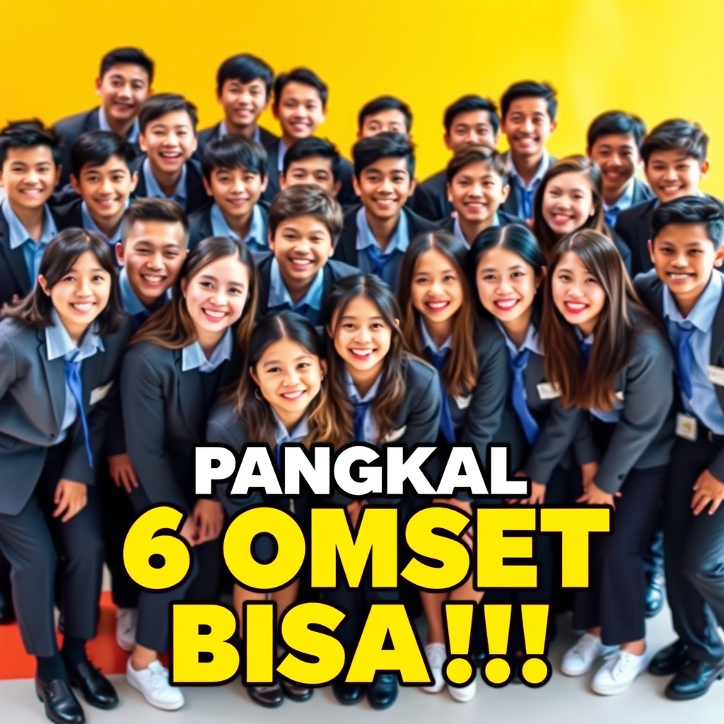 A cheerful group photo featuring 20 happy teenagers, both boys and girls, smiling brightly