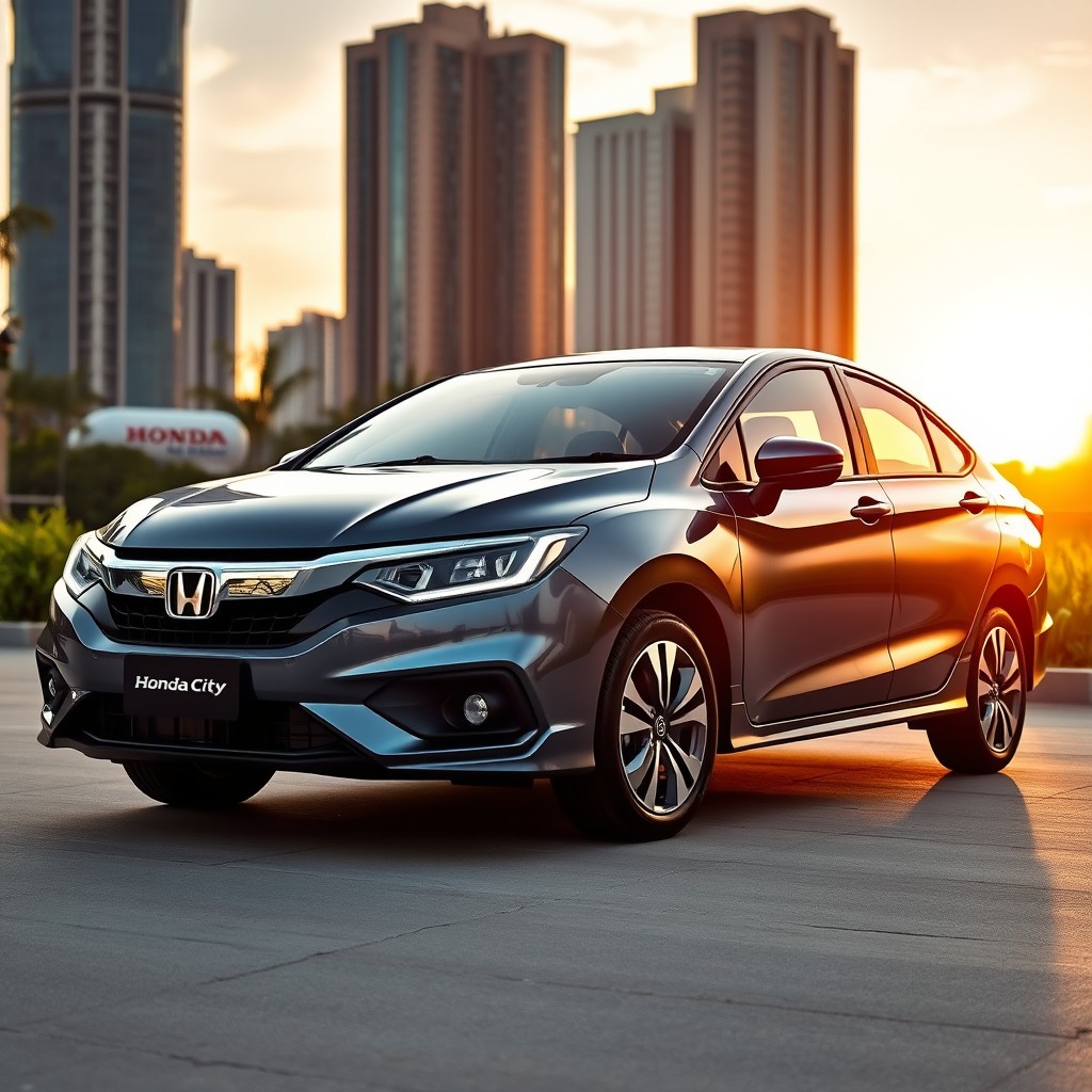 A sleek and modern 2022 Honda City, showcasing its stylish design and elegant curves