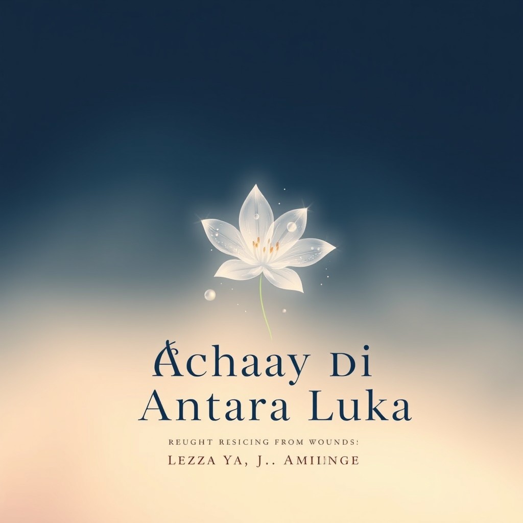 An aesthetic book cover for "Cahaya Di Antara Luka" (Light Among Wounds)