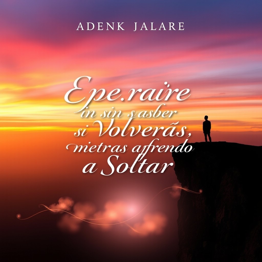 A striking book cover design for a novel titled 'Esperaré Sin Saber Si Volverás, Mientras Aprendo a Soltar'