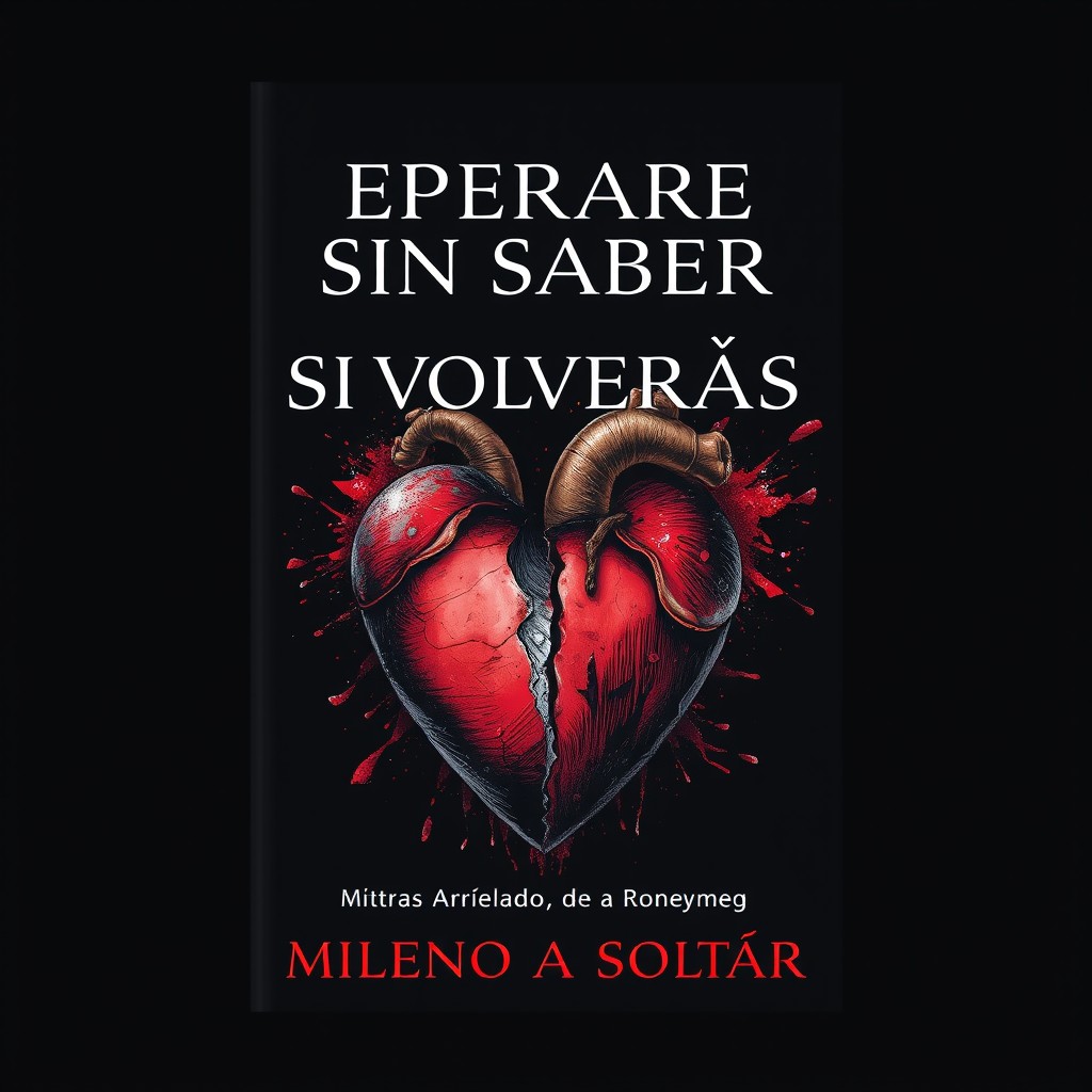 A captivating book cover design for a novel titled 'Esperaré Sin Saber Si Volverás, Mientras Aprendo a Soltar'