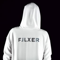 An enigmatic figure, face obscured, wearing a white hoodie. The word 'Flixer' is clearly and boldly displayed on the front of the hoodie.