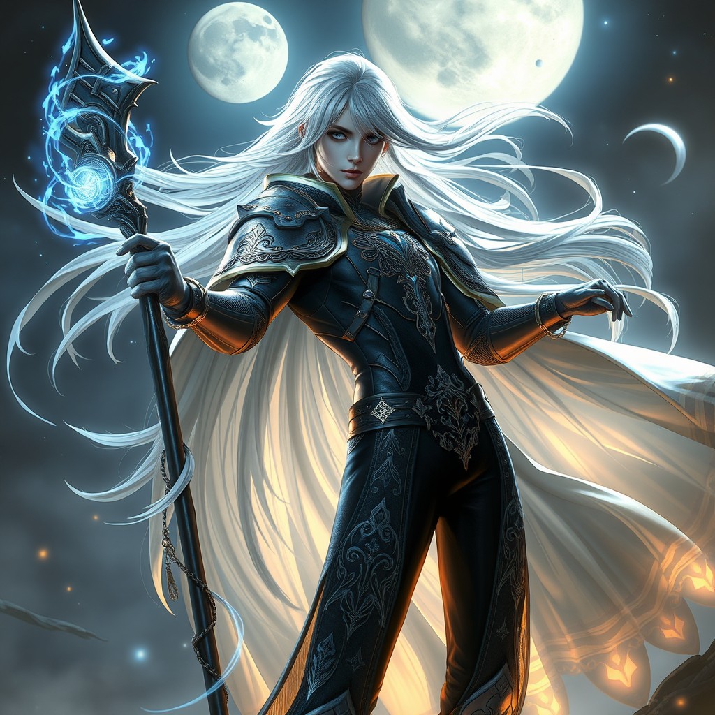 A fantasy character inspired by Dark Souls, featuring a femboy version of Gwyndolin