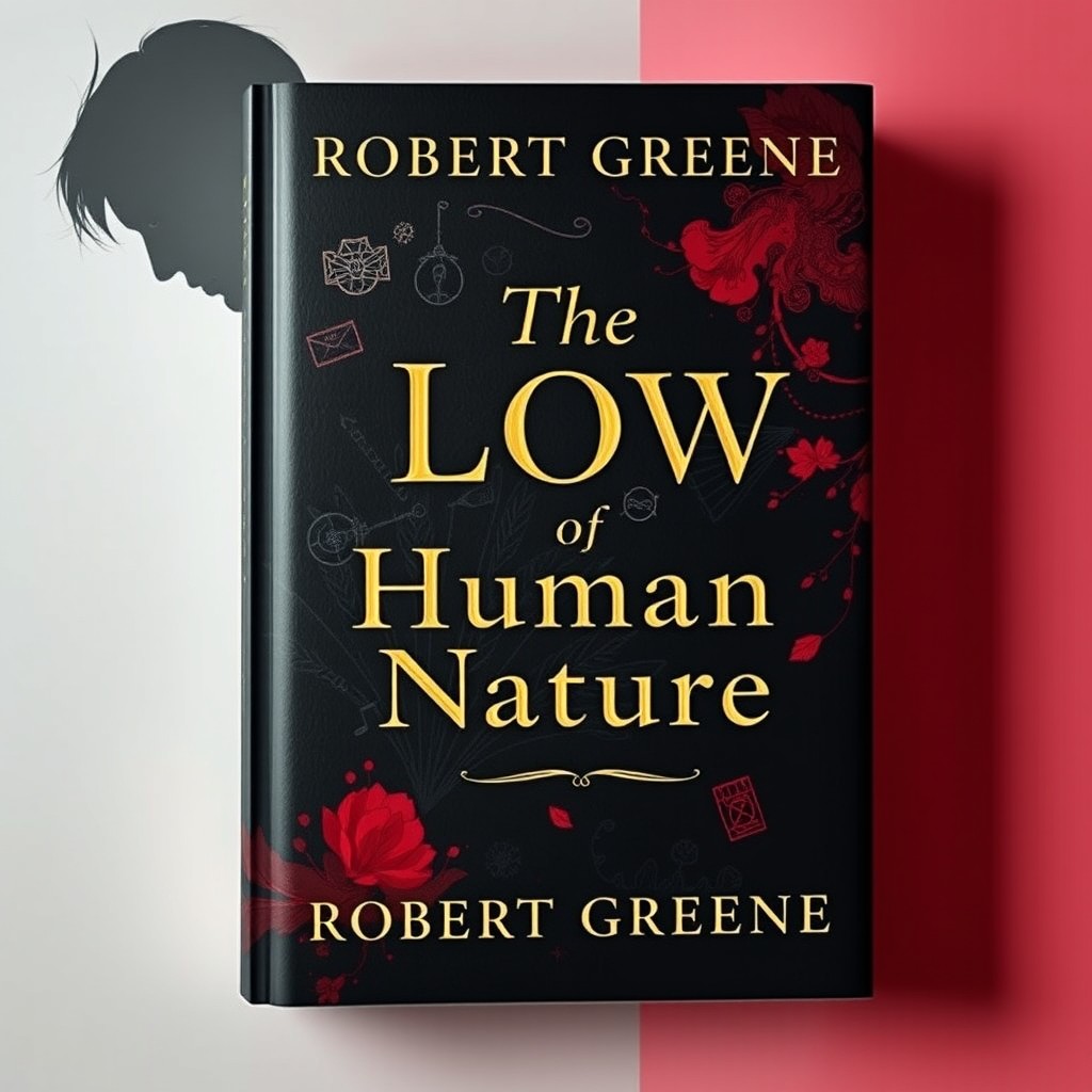 An artistic book cover design for 'The Low of Human Nature' by Robert Greene