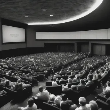 The parquet circle in the cinema was packed with enthusiastic moviegoers.