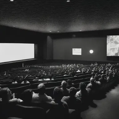 The parquet circle in the cinema was packed with enthusiastic moviegoers.