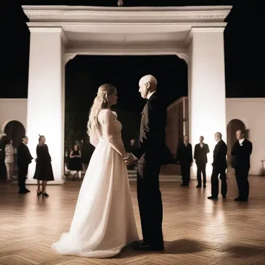 The couple enjoyed a romantic evening in the parquet circle, holding hands and watching the performance.