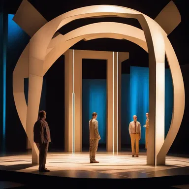 The futuristic set design and advanced technology used in the play captivated the audience in the parquet circle with its science fiction elements.