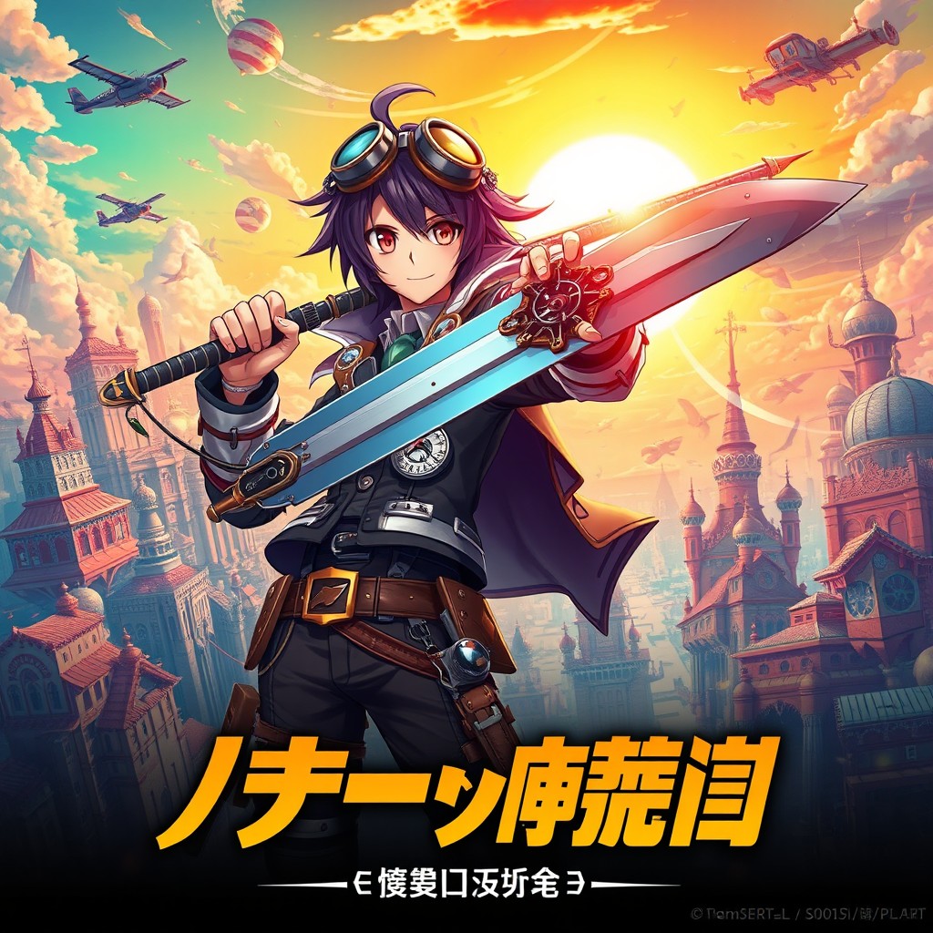 An engaging AI-generated anime poster showcasing a vibrant character in an imaginative world