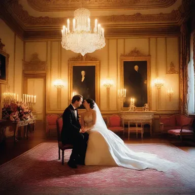 The couple sat together in the exquisitely decorated drawing room, surrounded by candlelight and soft music.