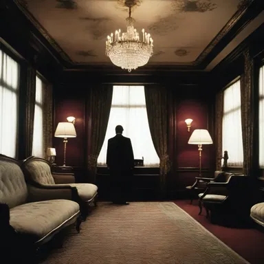 The suspenseful thriller movie featured a scene where the main character is trapped inside a drawing room on a moving train.