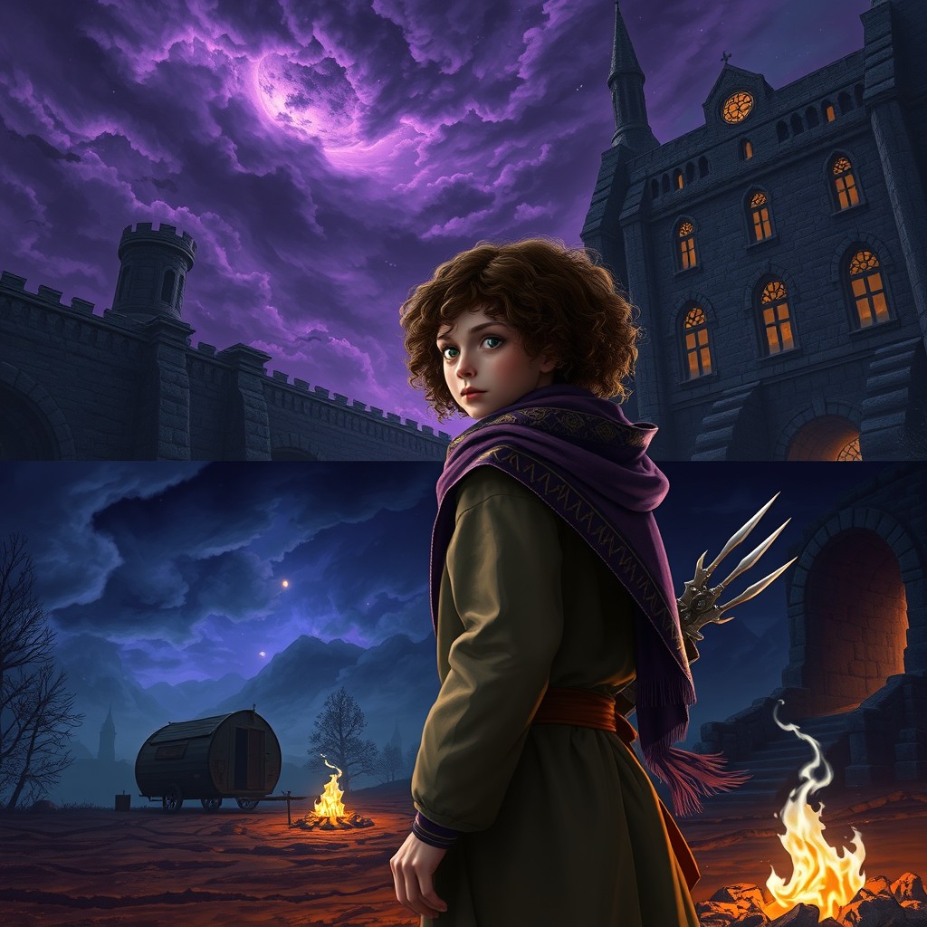 A captivating scene divided horizontally into two worlds