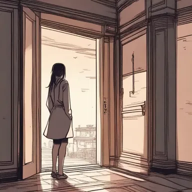 The protagonist had a feeling of impending doom and prepared herself by locking all the doors and windows before the sun set.