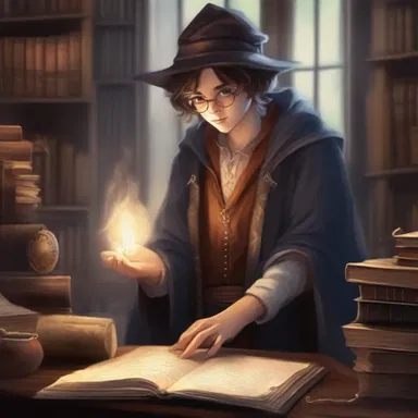 The young wizard spent hours in the library preparing for his magical duel, studying ancient spells and enchantments.