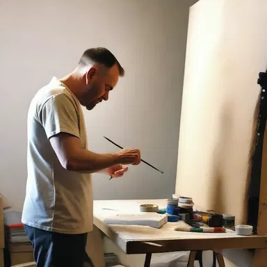 The artist meticulously prepared his canvas before starting to paint.
