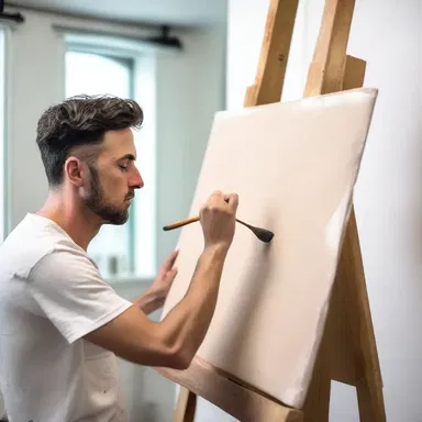 The artist meticulously prepared his canvas before starting to paint.