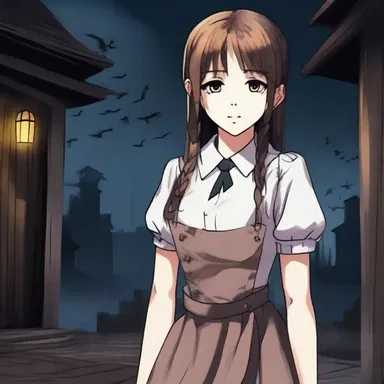 The protagonist prepared herself mentally and physically before entering the haunted house.