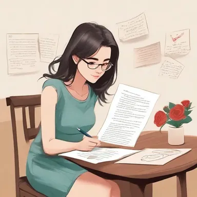 She spent hours preparing a heartfelt love letter to express her feelings.