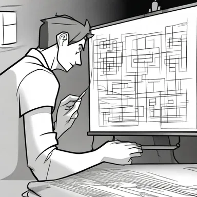 The voice actor carefully prepares the lines for the animated character before recording.