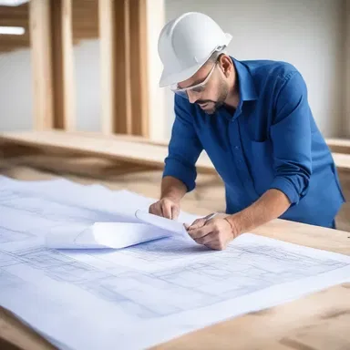 The architect prepares a detailed blueprint before starting construction on a new building.