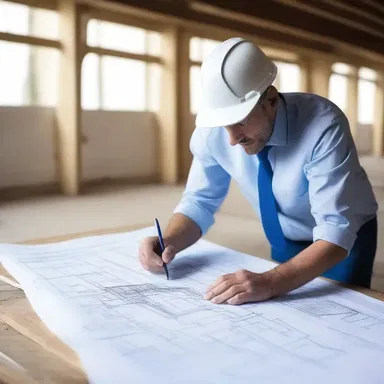 The architect prepares a detailed blueprint before starting construction on a new building.
