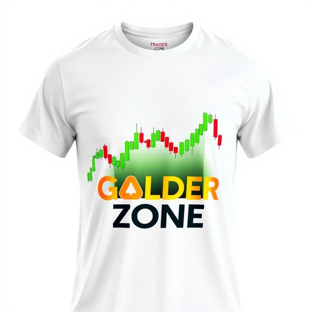 A stylish, modern white T-shirt without a collar, featuring a large, artistic print of a forex candle chart on the front
